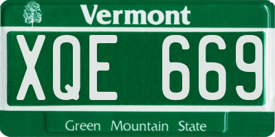VT license plate XQE669
