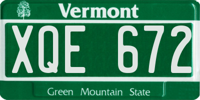 VT license plate XQE672