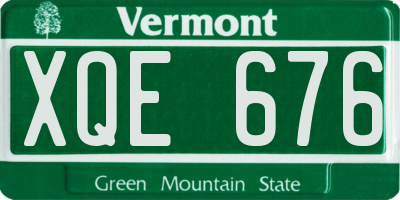 VT license plate XQE676