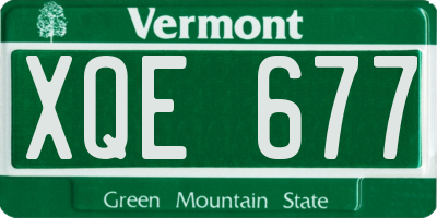 VT license plate XQE677
