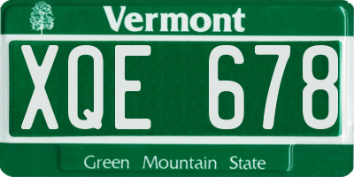 VT license plate XQE678