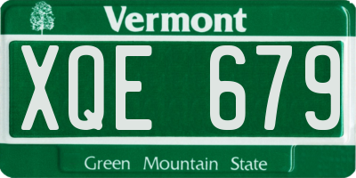 VT license plate XQE679