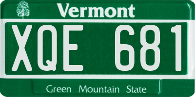 VT license plate XQE681