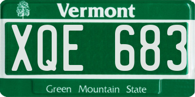 VT license plate XQE683