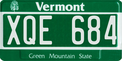 VT license plate XQE684