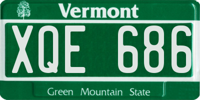 VT license plate XQE686