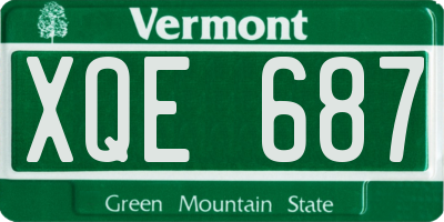 VT license plate XQE687