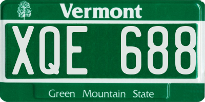 VT license plate XQE688