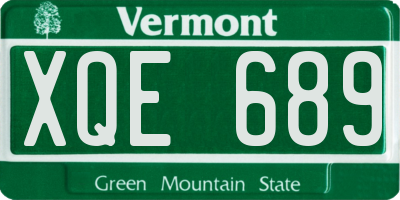 VT license plate XQE689
