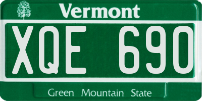 VT license plate XQE690