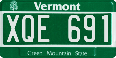 VT license plate XQE691