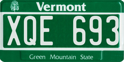 VT license plate XQE693