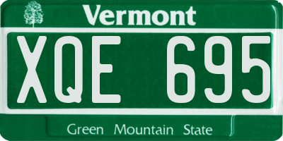 VT license plate XQE695