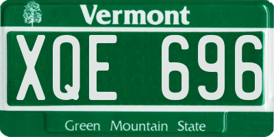 VT license plate XQE696