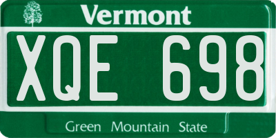 VT license plate XQE698