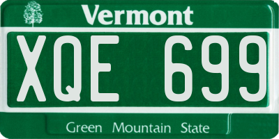 VT license plate XQE699