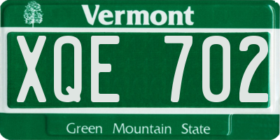 VT license plate XQE702
