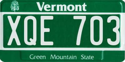 VT license plate XQE703