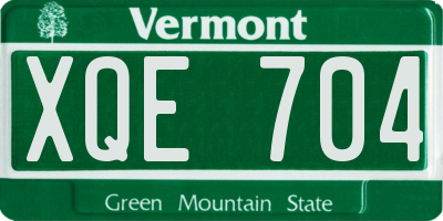 VT license plate XQE704