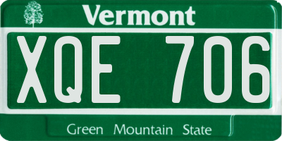 VT license plate XQE706