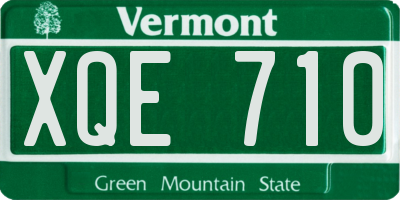 VT license plate XQE710