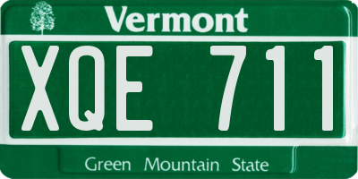VT license plate XQE711