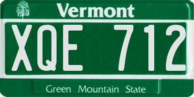 VT license plate XQE712