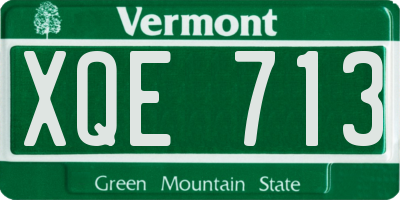 VT license plate XQE713