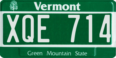 VT license plate XQE714