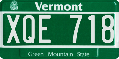 VT license plate XQE718