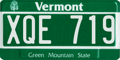 VT license plate XQE719