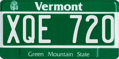 VT license plate XQE720