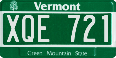 VT license plate XQE721