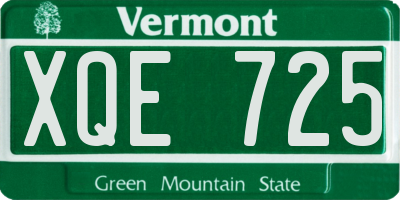 VT license plate XQE725