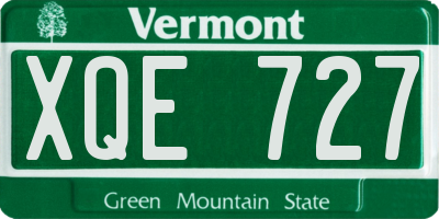 VT license plate XQE727