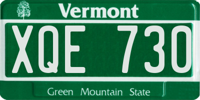VT license plate XQE730