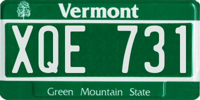 VT license plate XQE731