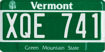 VT license plate XQE741