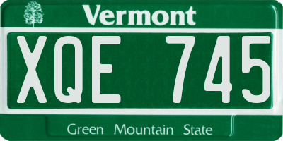 VT license plate XQE745