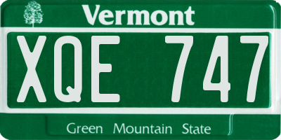 VT license plate XQE747