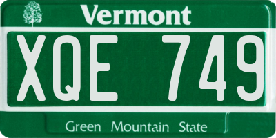 VT license plate XQE749