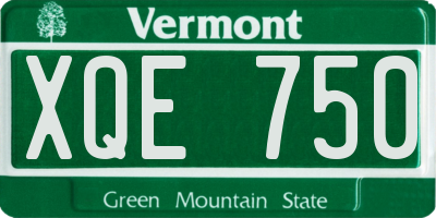 VT license plate XQE750