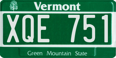 VT license plate XQE751
