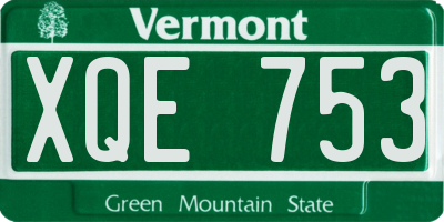 VT license plate XQE753