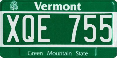 VT license plate XQE755