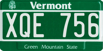 VT license plate XQE756