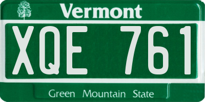 VT license plate XQE761