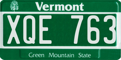 VT license plate XQE763
