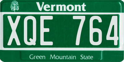 VT license plate XQE764