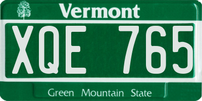 VT license plate XQE765